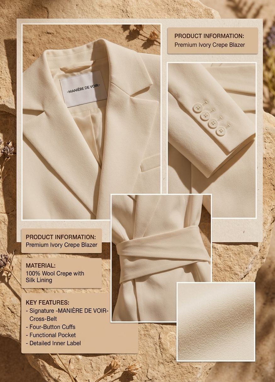 Ivory blazer detail panel