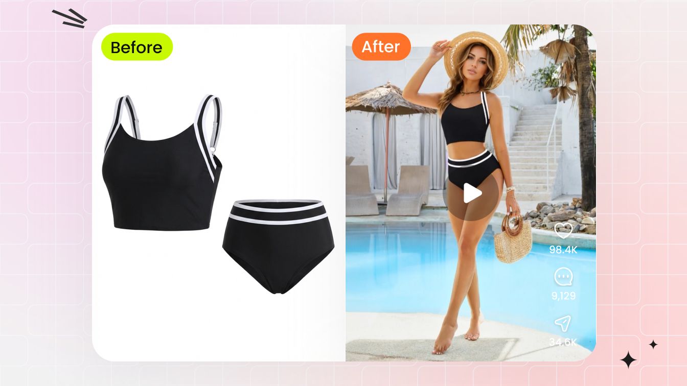 Snappyit AI Image to Video – transforme uma foto estática de produto em um pequeno vídeo de marketing para TikTok Shop e Instagram Reels