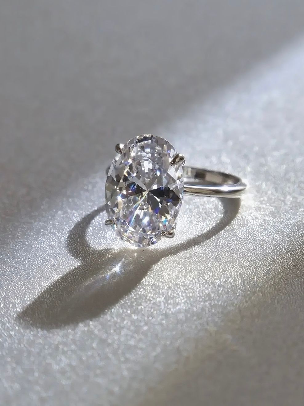 Diamond ring photographed in natural light