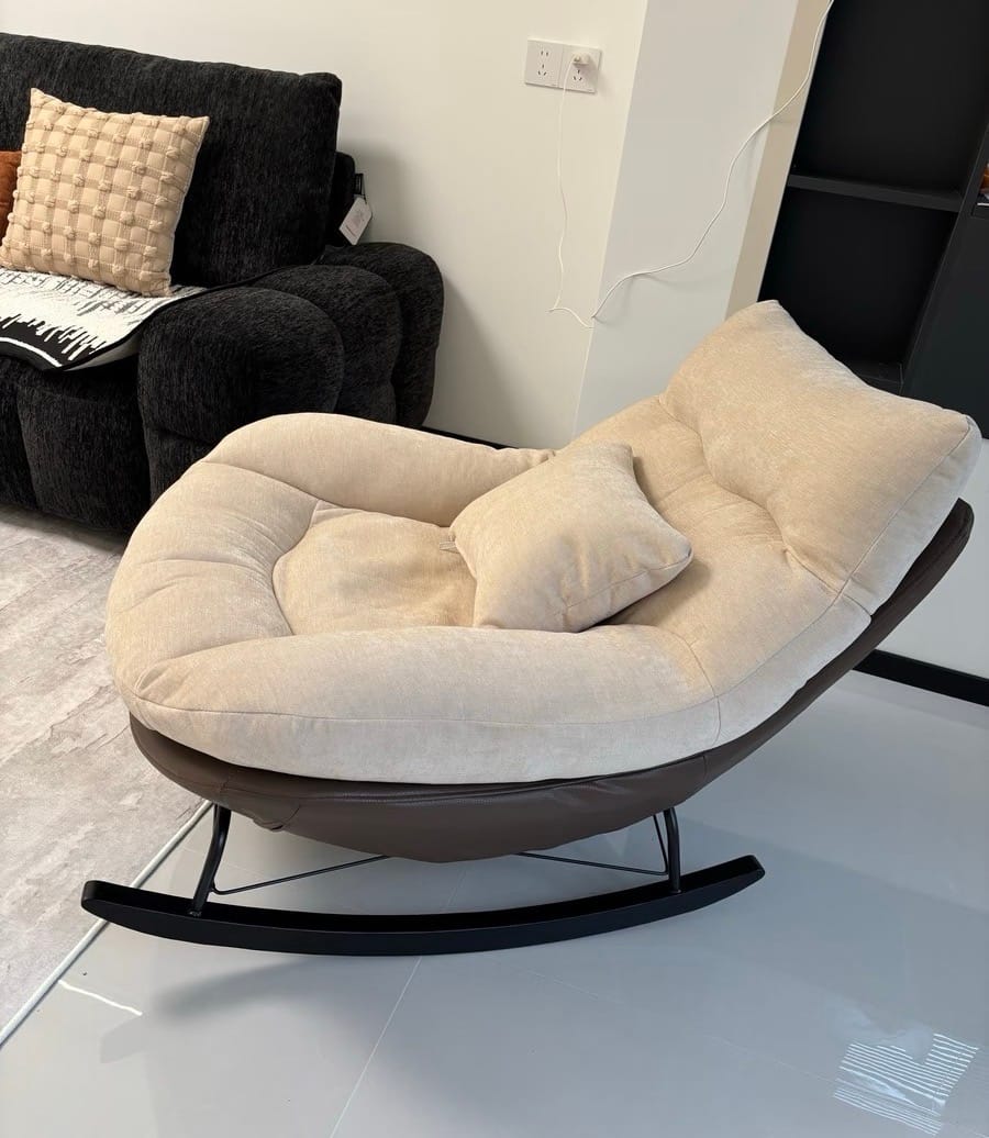Original room photo of a beige rocking chair