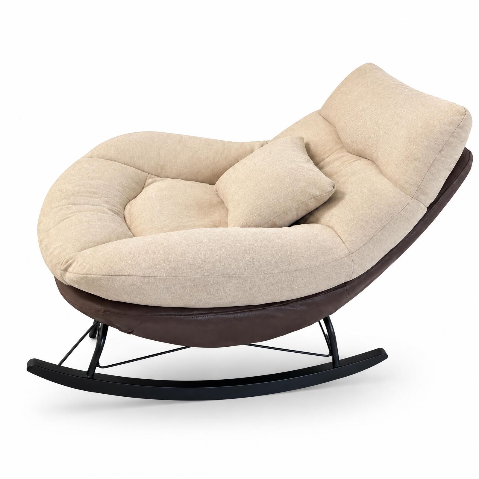 Beige rocking chair on a clean white background