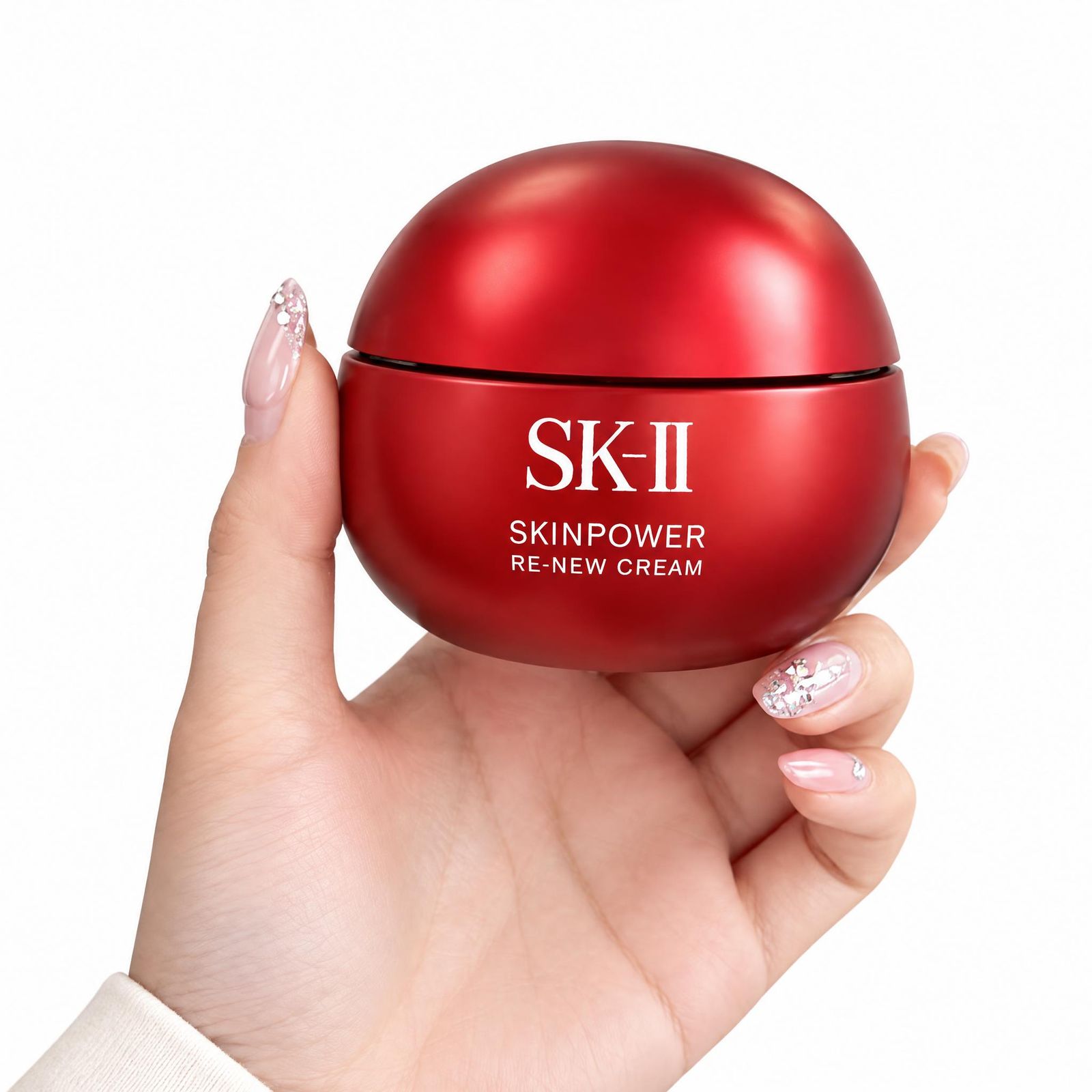 SK-II skincare jar on a clean white background