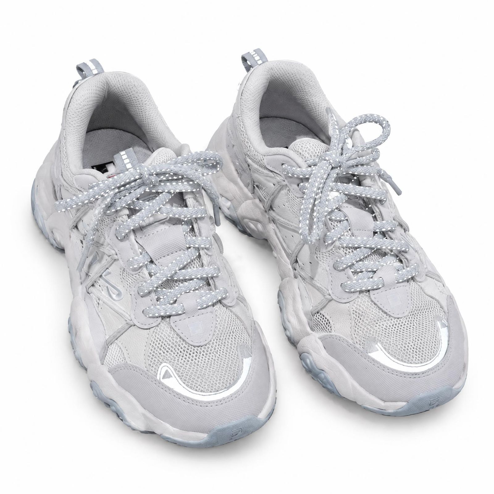 Grey sneakers on a clean white background