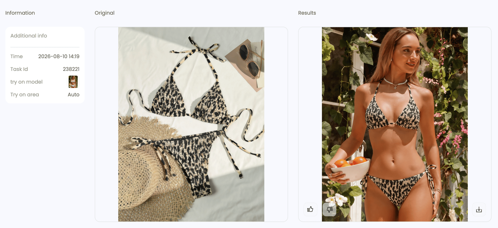 Snappyit lifestyle result for the printed strappy bikini