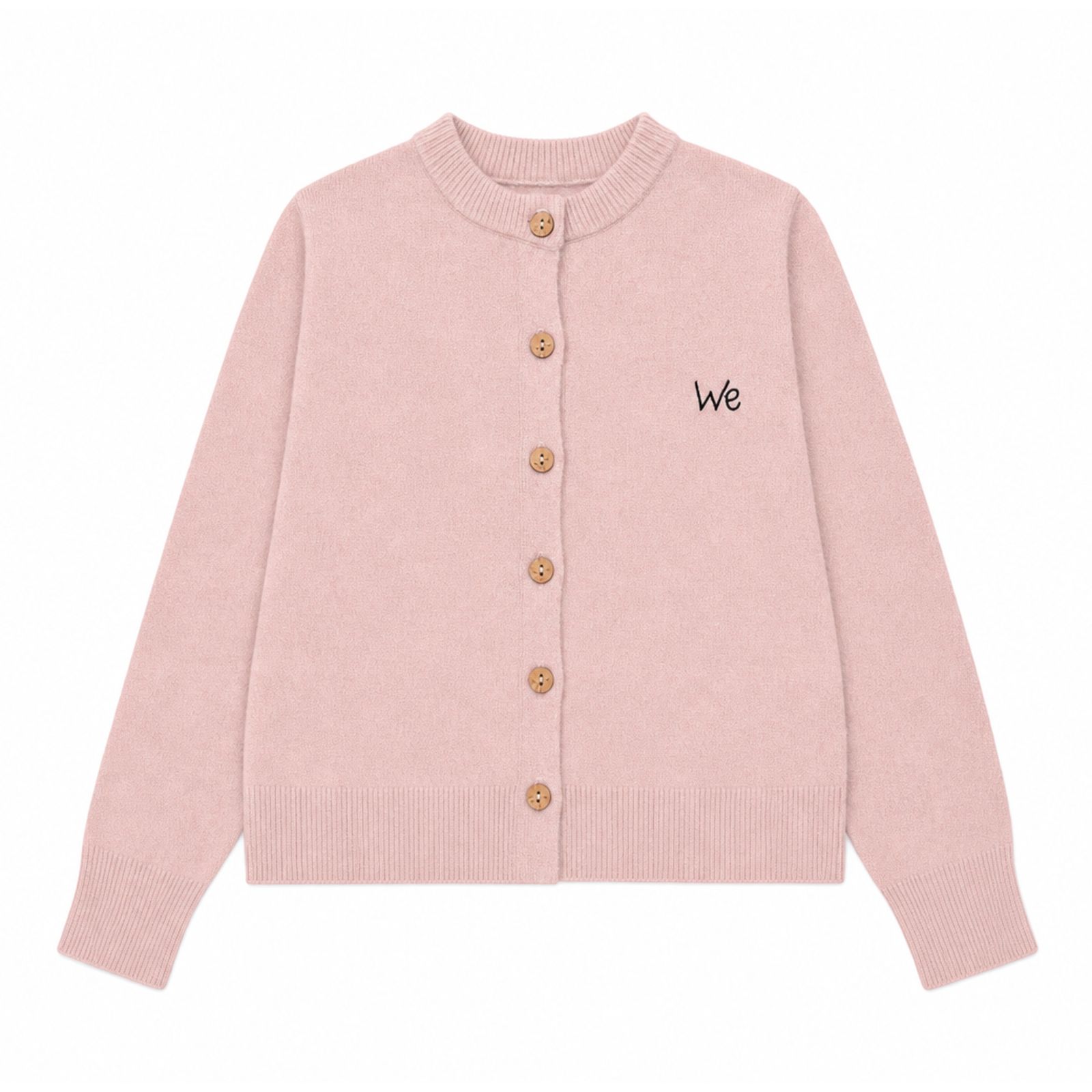 Pink cardigan flat-lay image used as the reference color