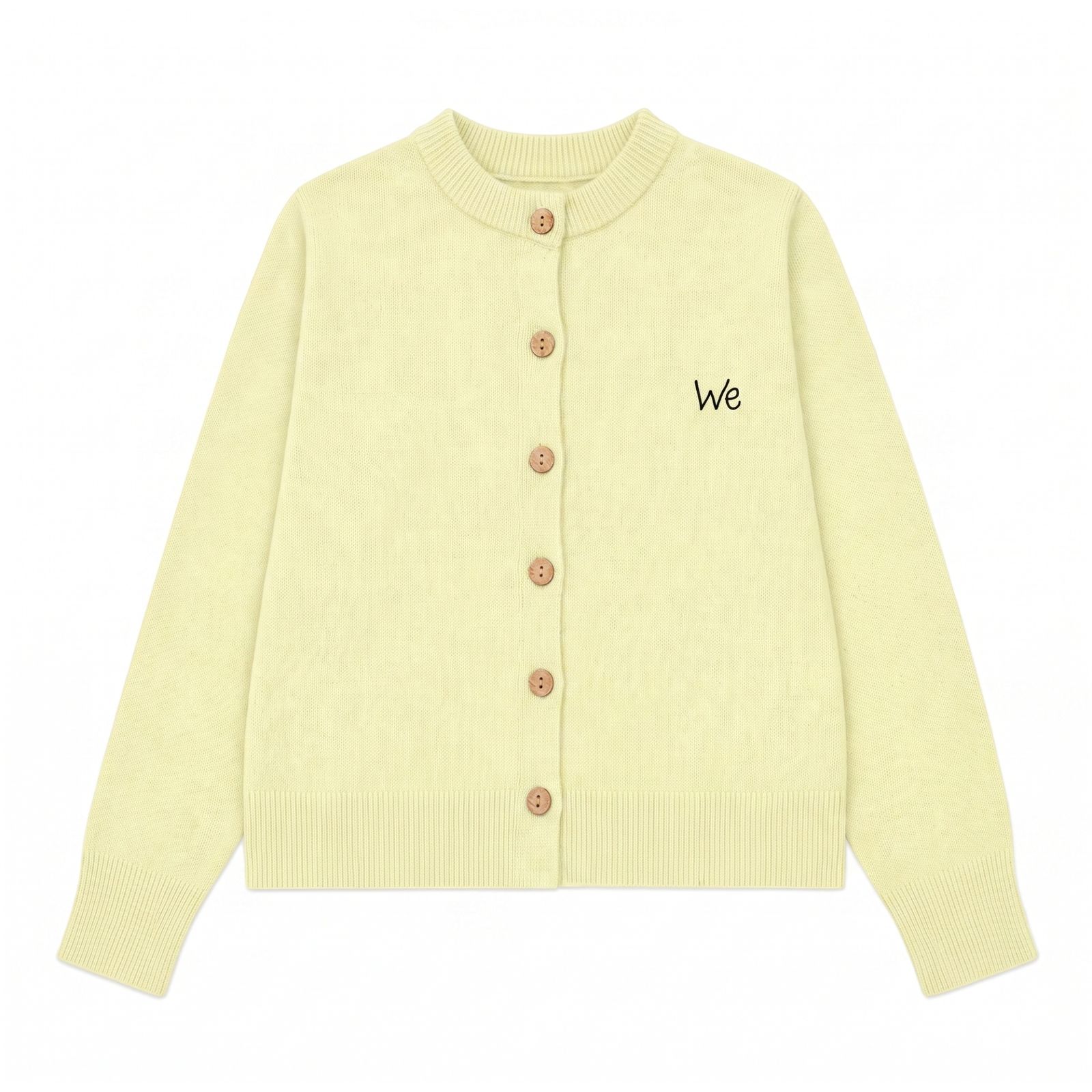 Yellow cardigan color candidate using the same flat-lay composition