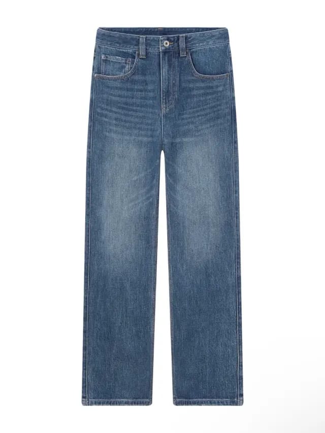 Straight-leg jeans source photo