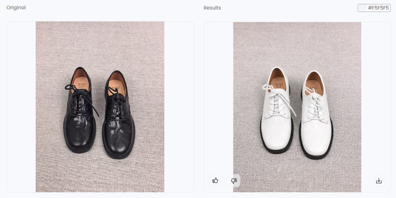 Black leather shoes recolored white with laces preserved