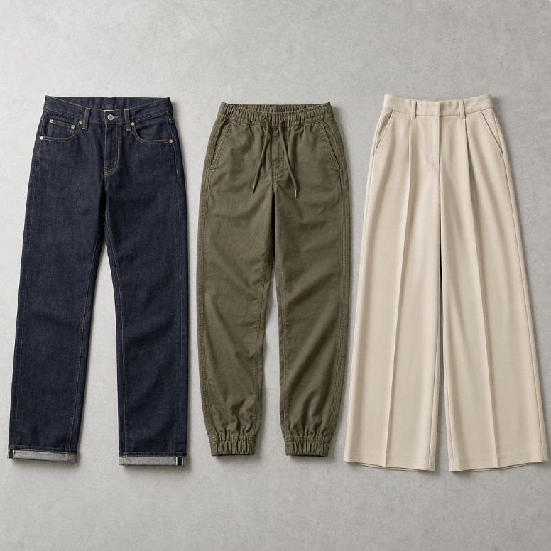 Examples showing that each garment type needs a different flat lay method