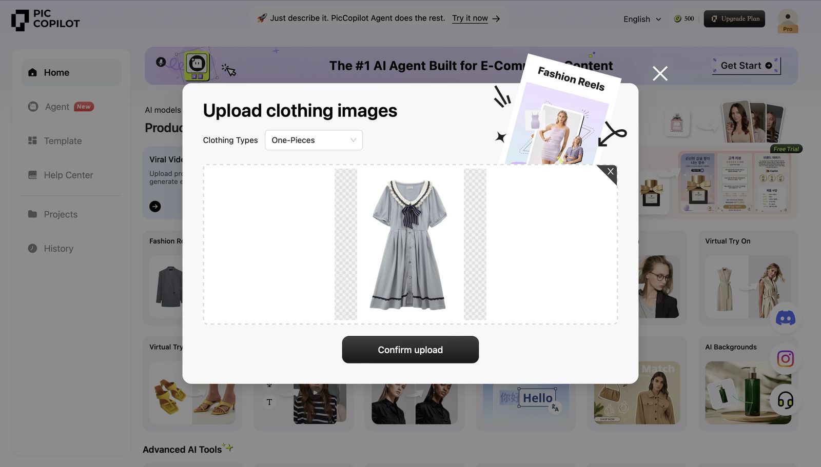 Pic Copilot upload page