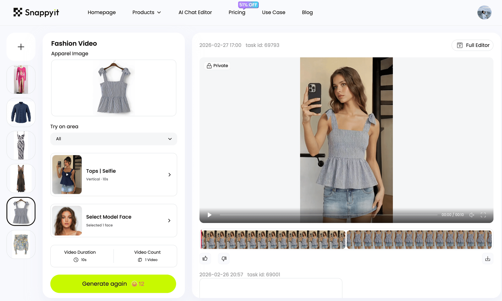 AI Fashion Video tool preview
