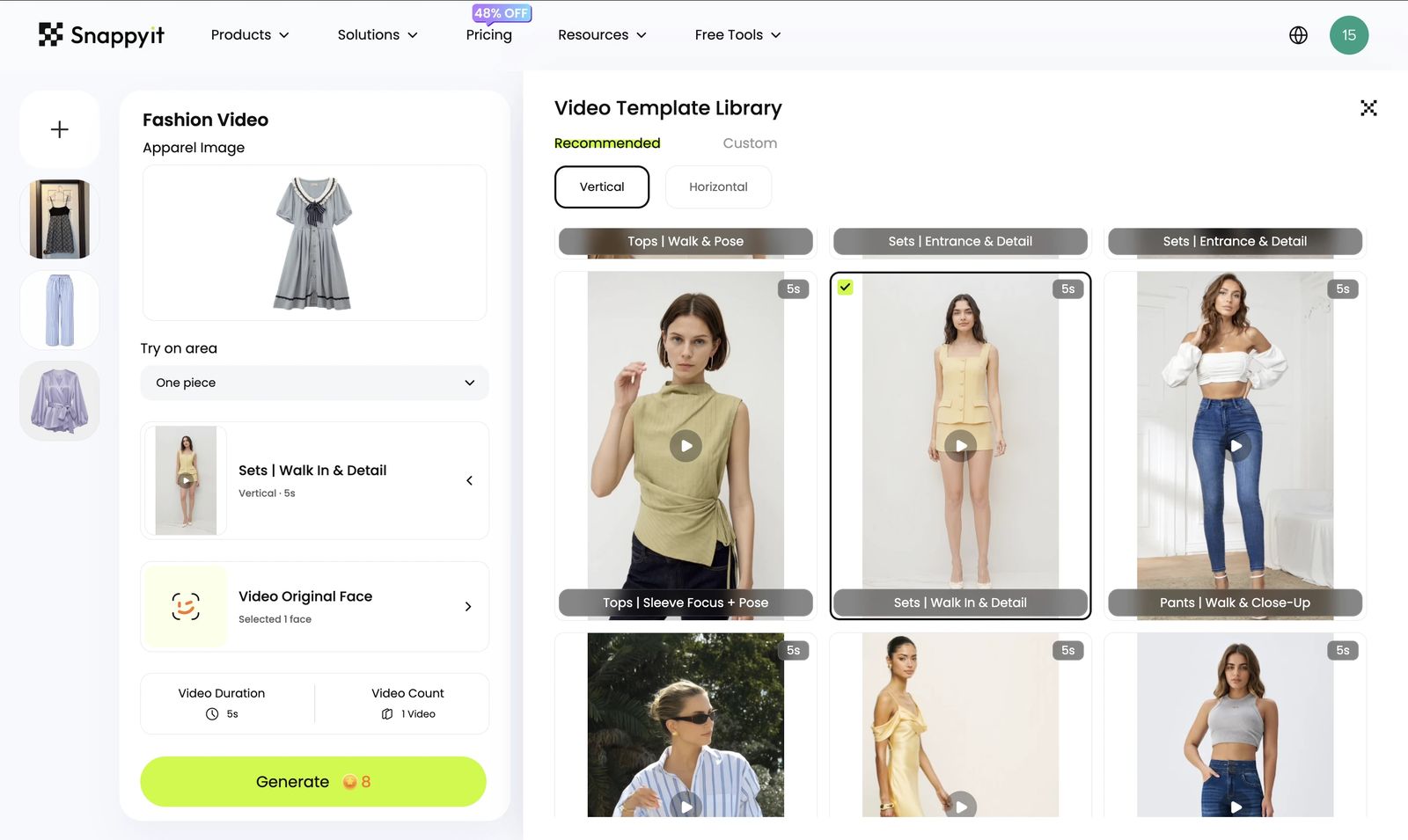 Snappyit video generation page