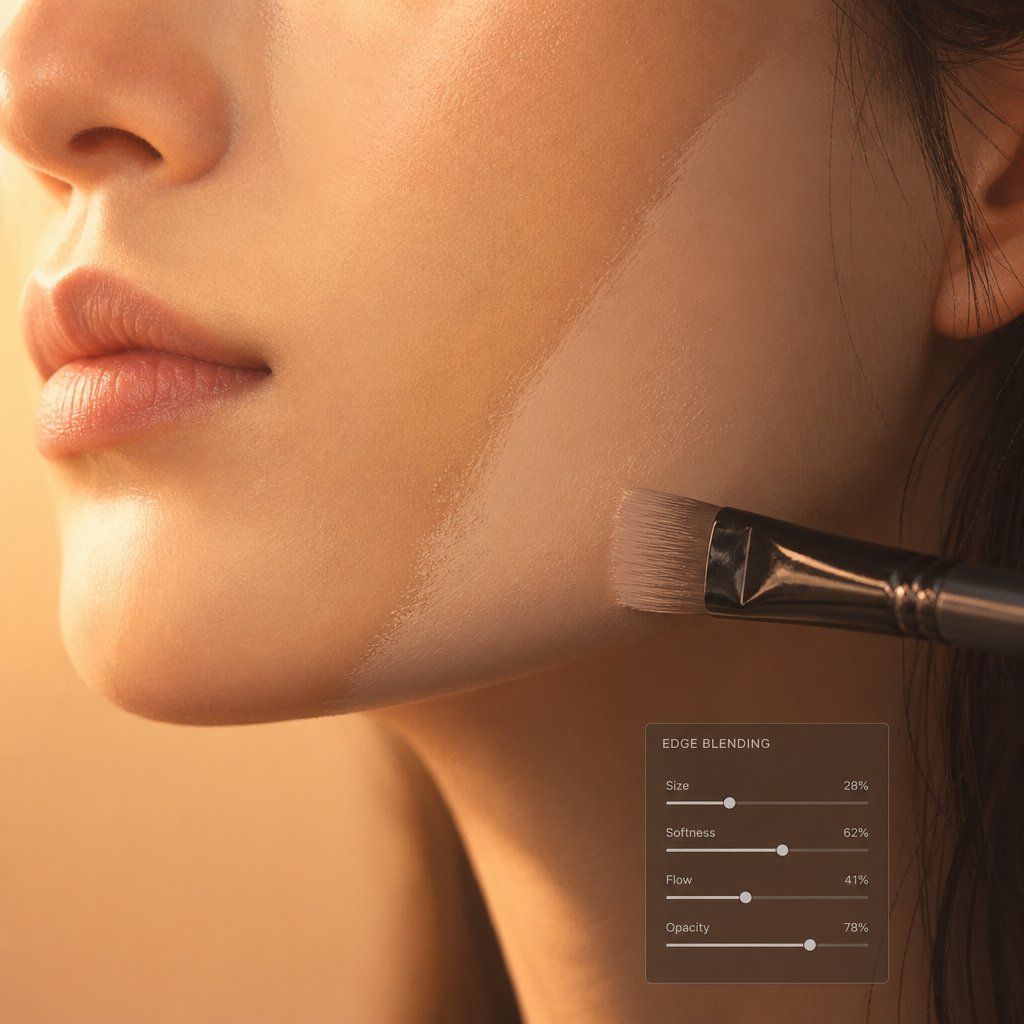 Edge feathering softening the boundary between the swapped face and the original skin