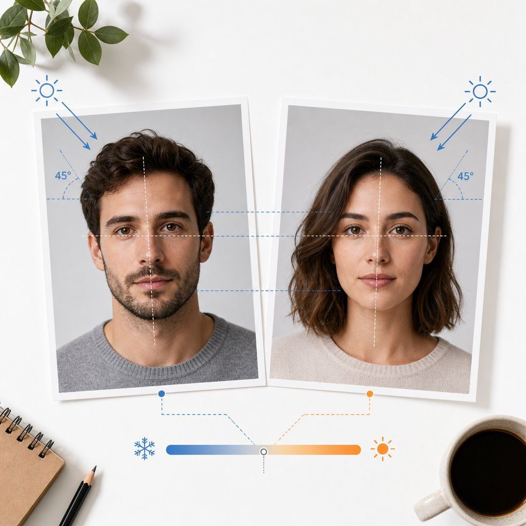 Matching lighting direction and face angle between two source photos before attempting a face swap