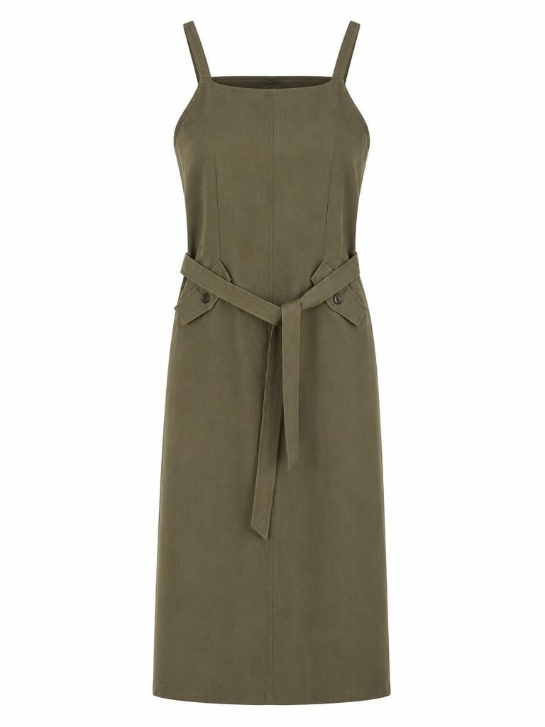 Diress ghost-mannequin-style result for the olive slip dress
