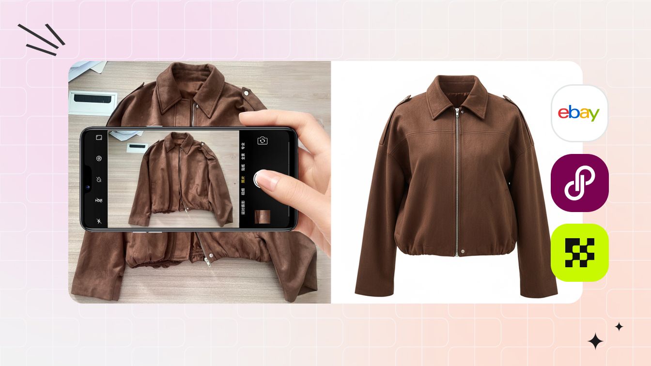 Snappyit flat-lay input and invisible mannequin result shown side by side