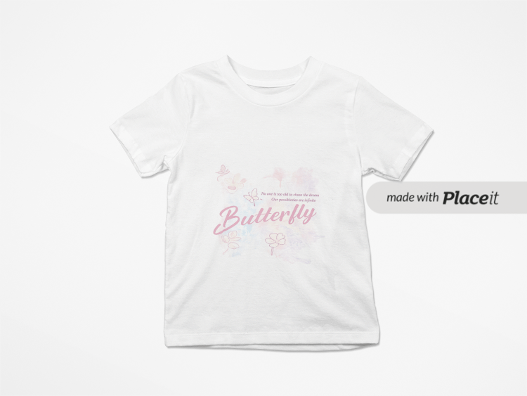 White T-shirt product mockup preview made with Placeit
