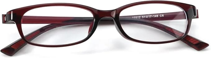 Burgundy rectangular eyeglass frame product reference
