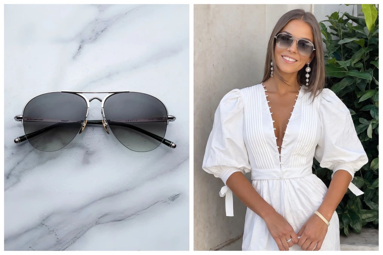 AI glasses try-on preview used to review PDP frame scale and lens tint