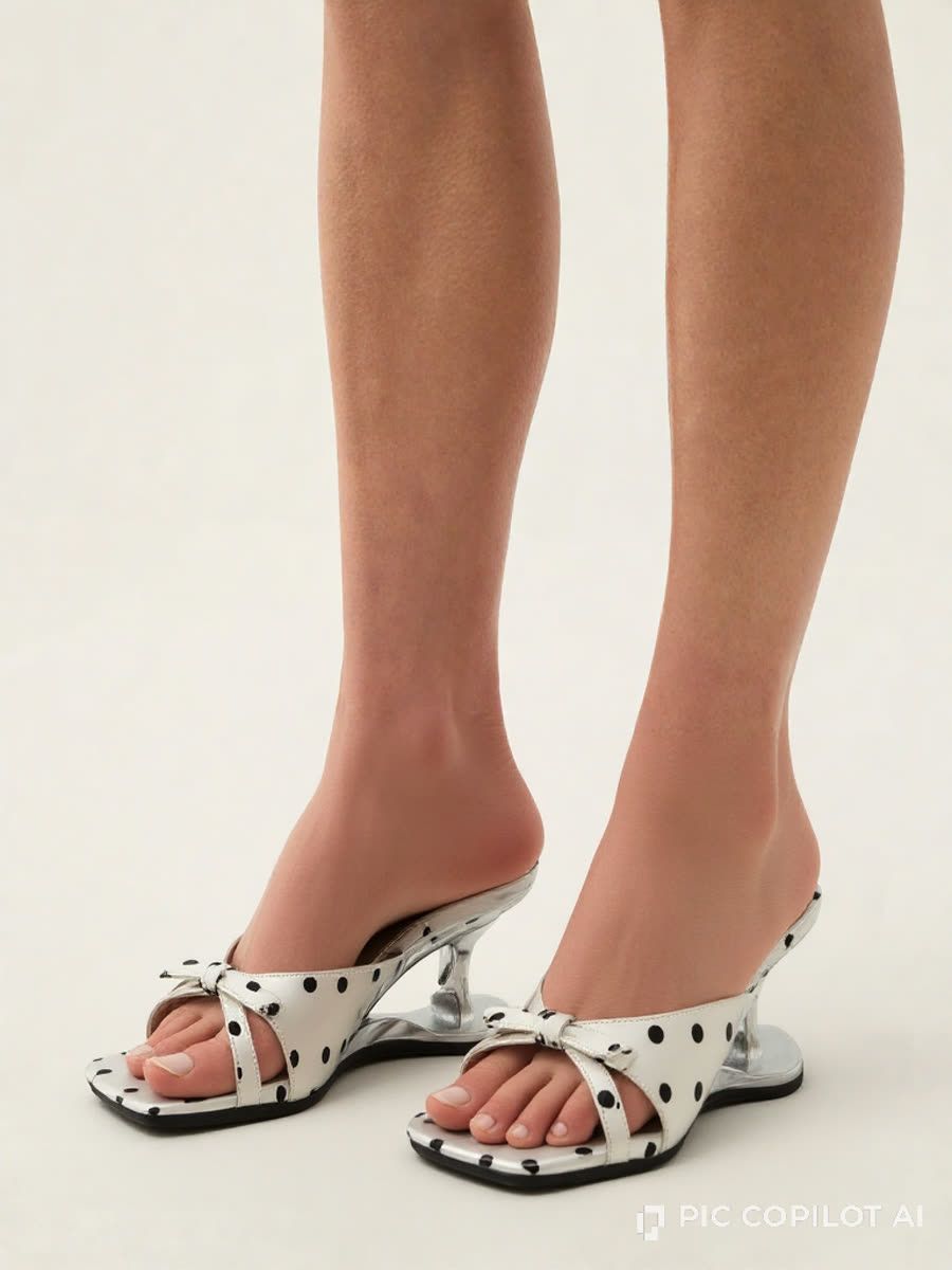 Pic Copilot result &mdash; the mules on a model cropped to the lower leg, the shoes filling most of the frame, watermarked bottom-right
