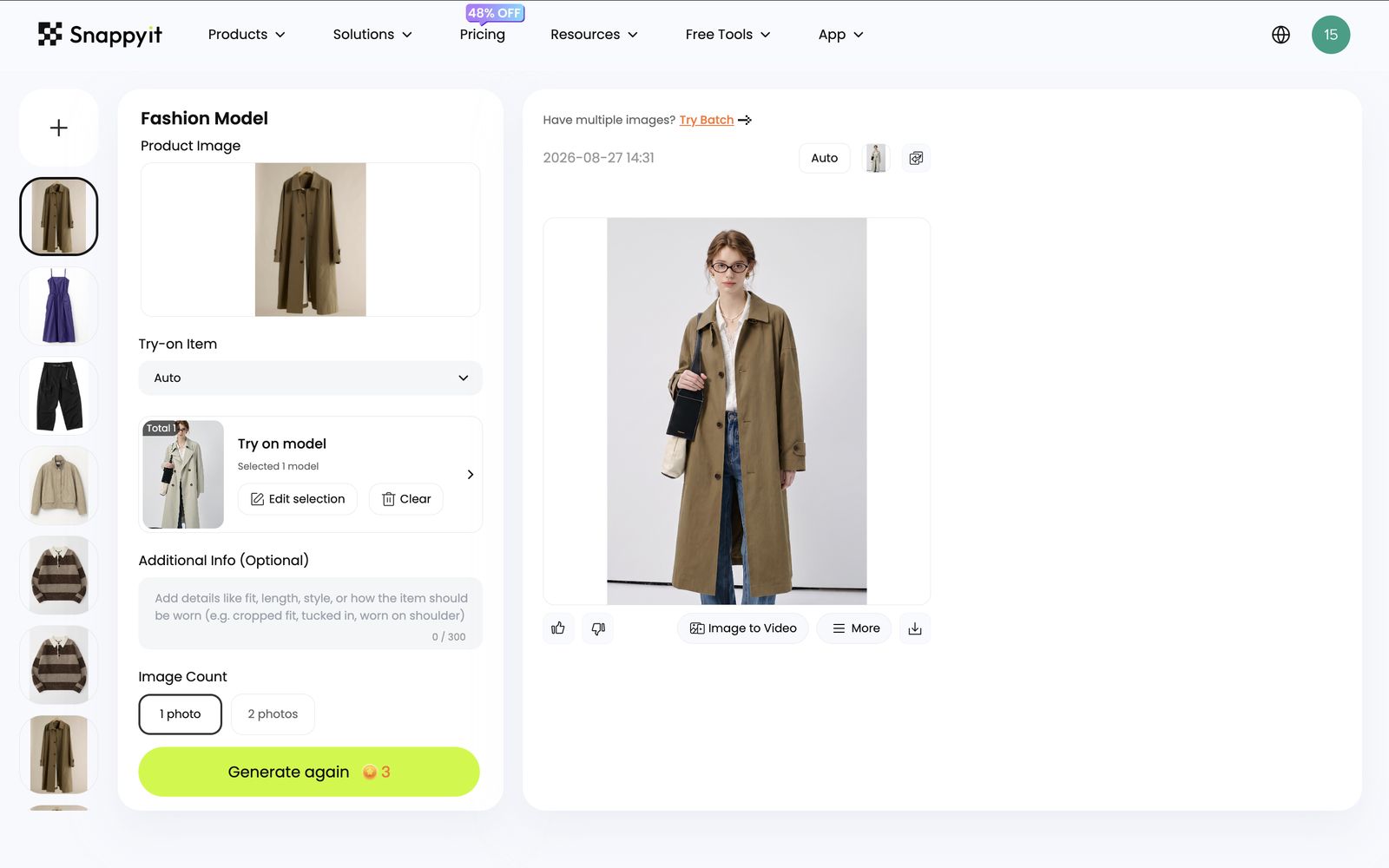 Snappyit Fashion Model workbench with the shared coat