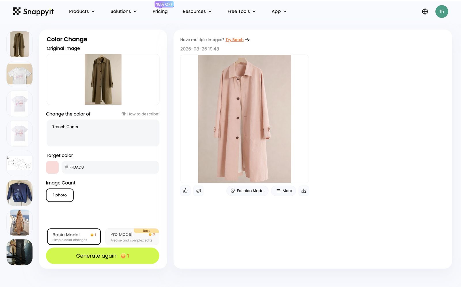 Snappyit recolor workbench using target color FFDAD8