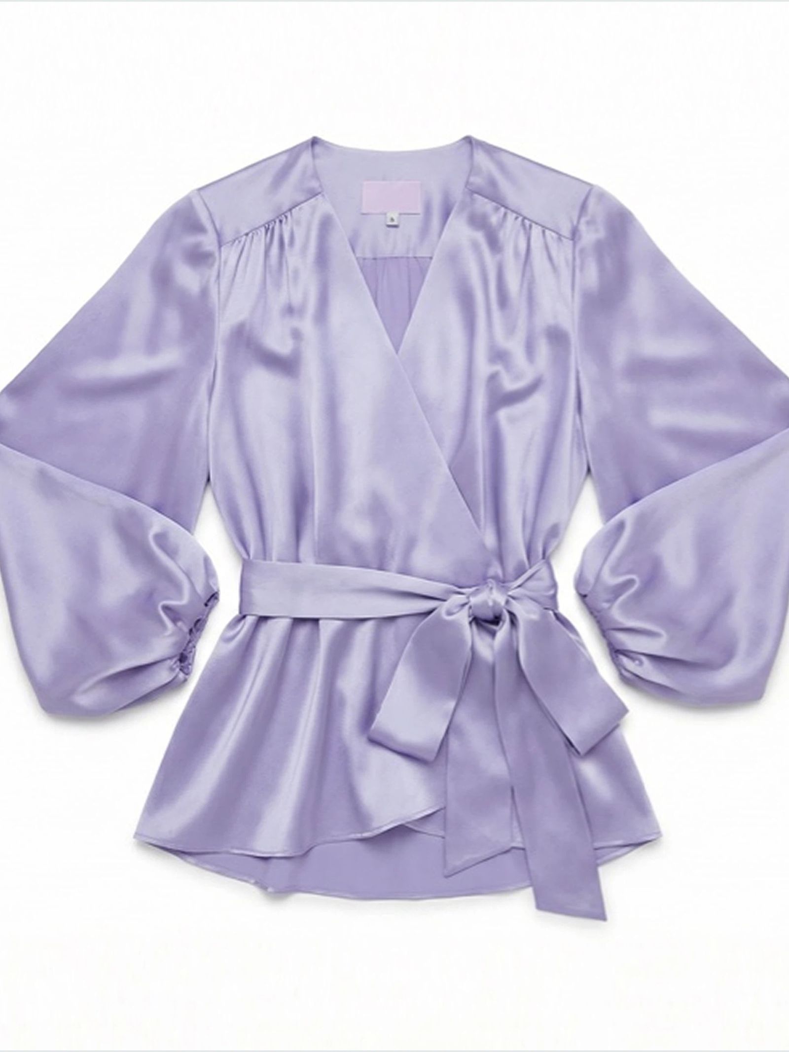 Purple satin blouse flat lay source photo
