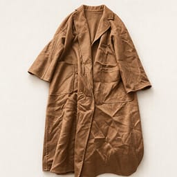 Try AI wrinkle removal on a brown collared dress