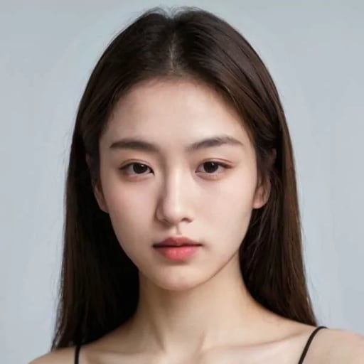 source face A for the face swap test, an east asian woman with long dark straight hair
