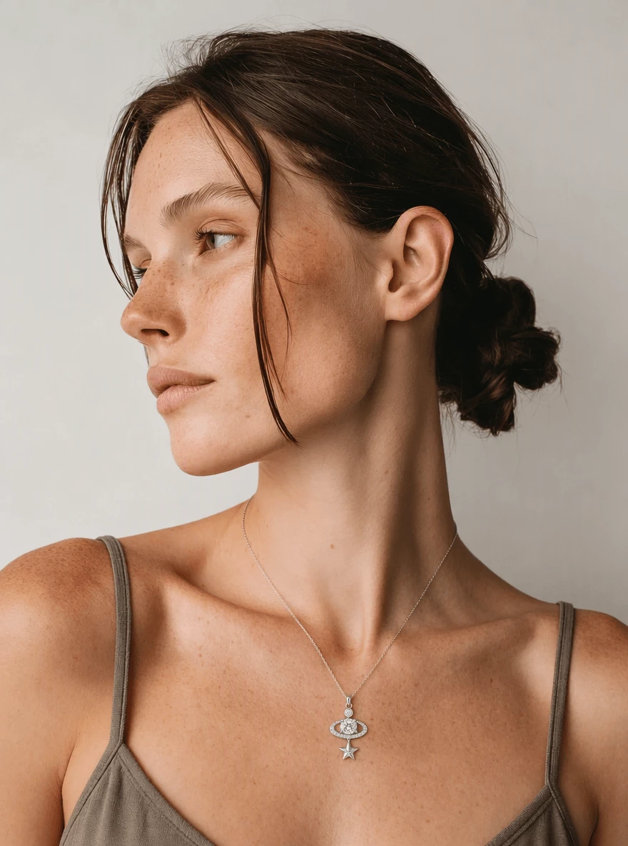 Fotor necklace output shown in profile against a plain background