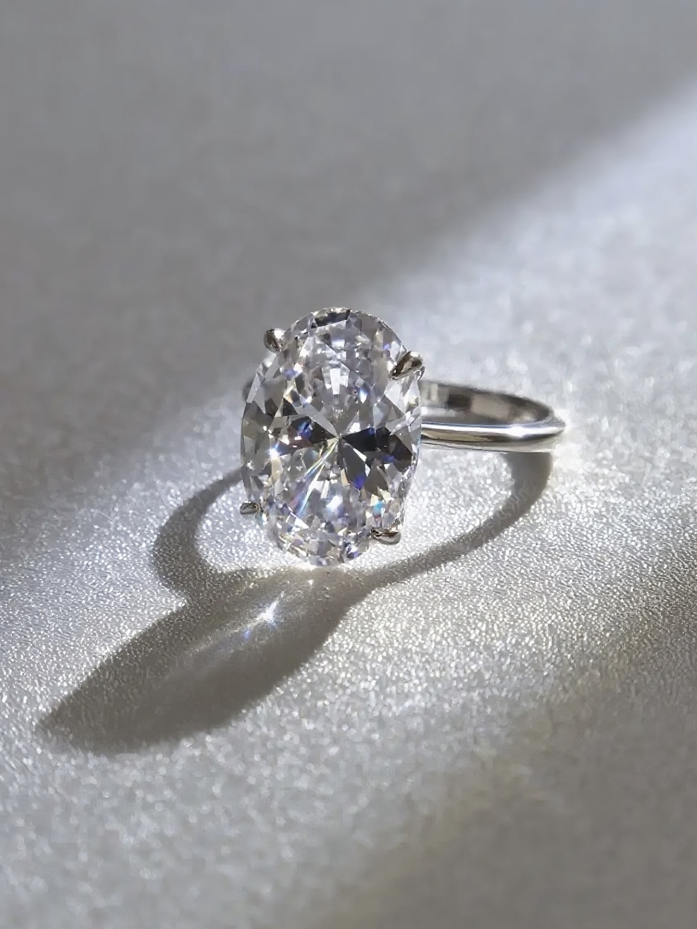 Diamond ring photographed in natural light
