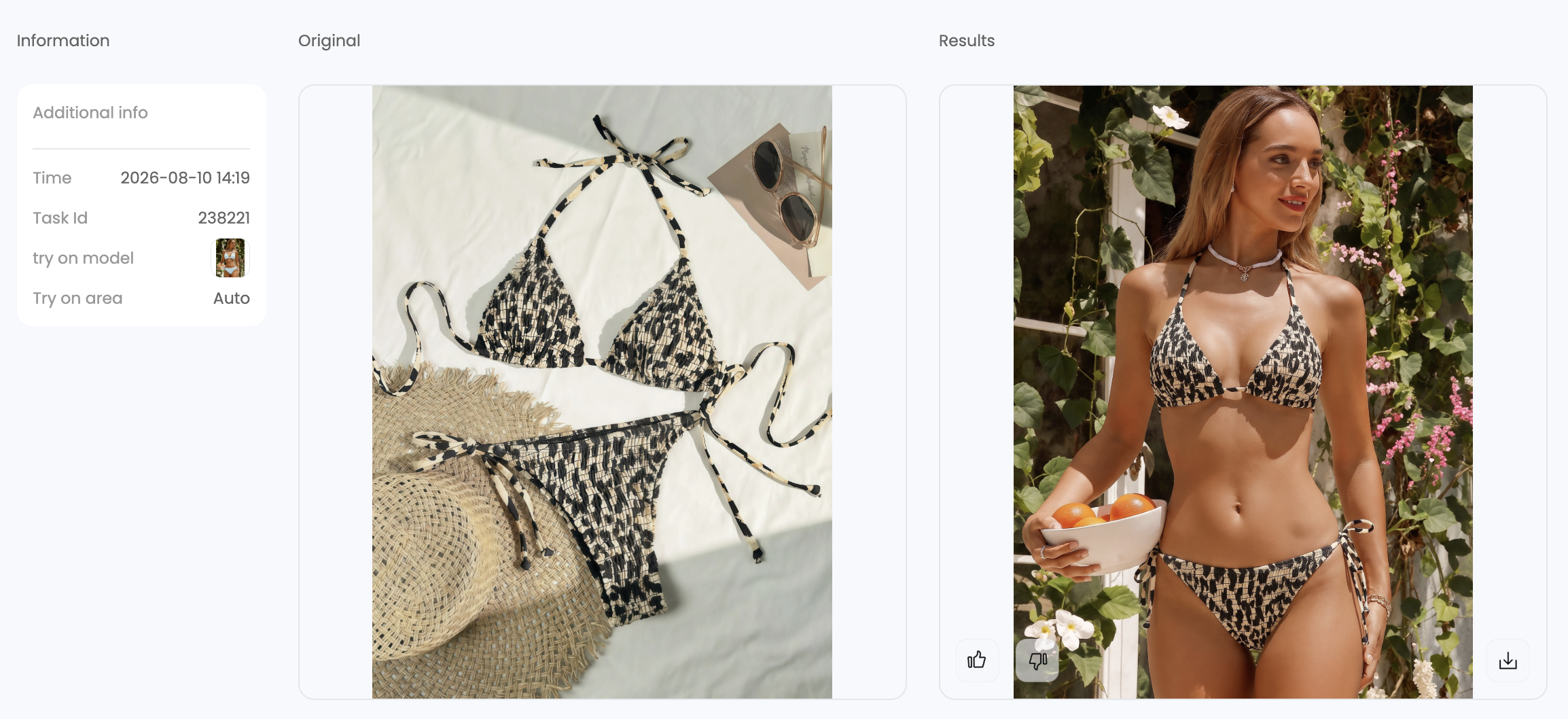 Snappyit lifestyle result for the printed strappy bikini