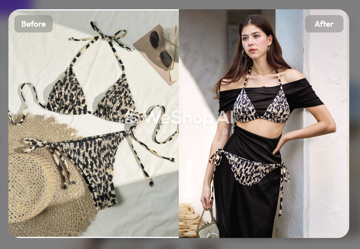 WeShop lifestyle result for the printed strappy bikini