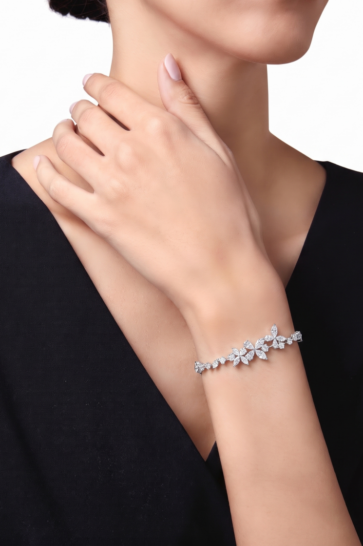 AI-generated image of the same bracelet worn on a model wrist
