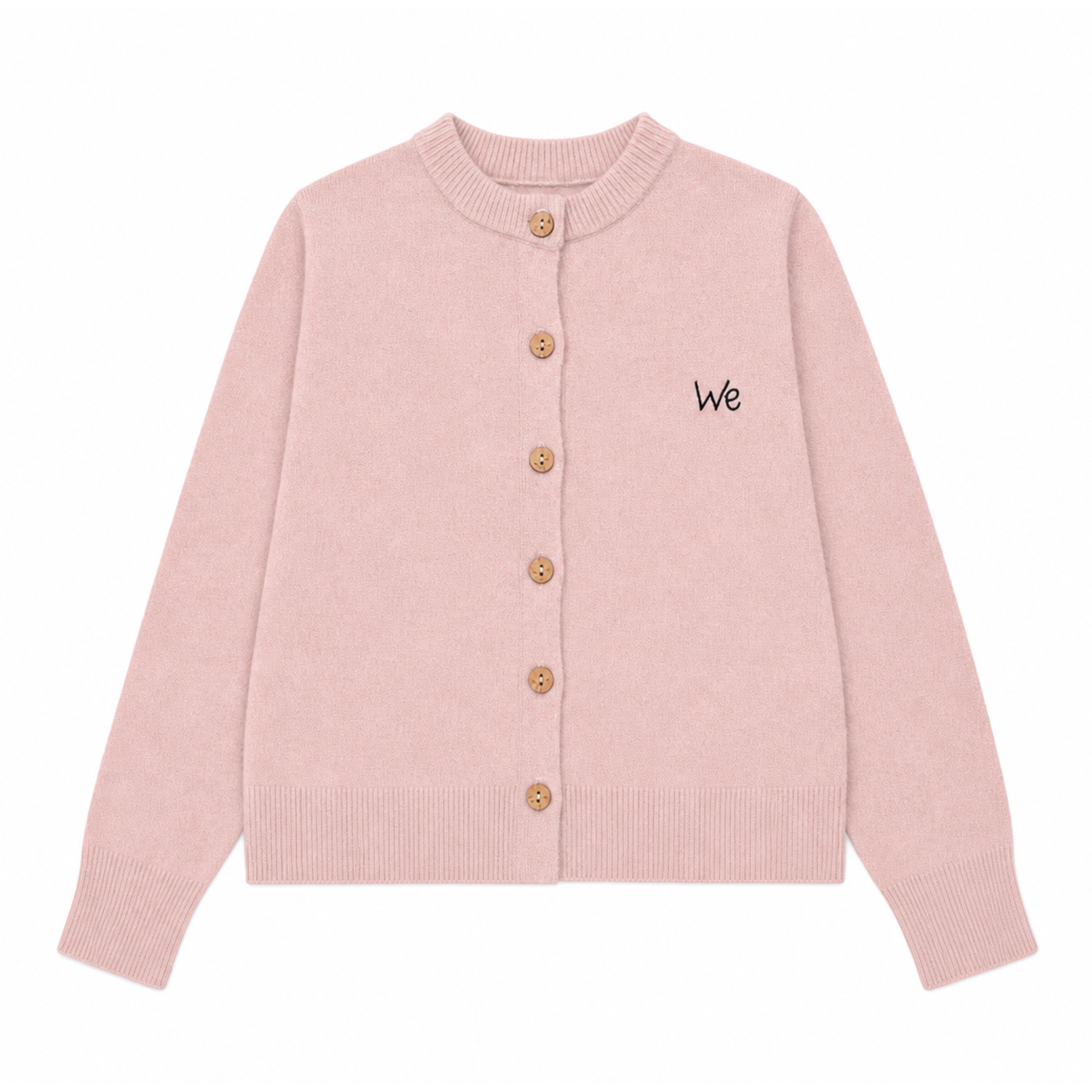 Pink cardigan flat-lay image used as the reference color