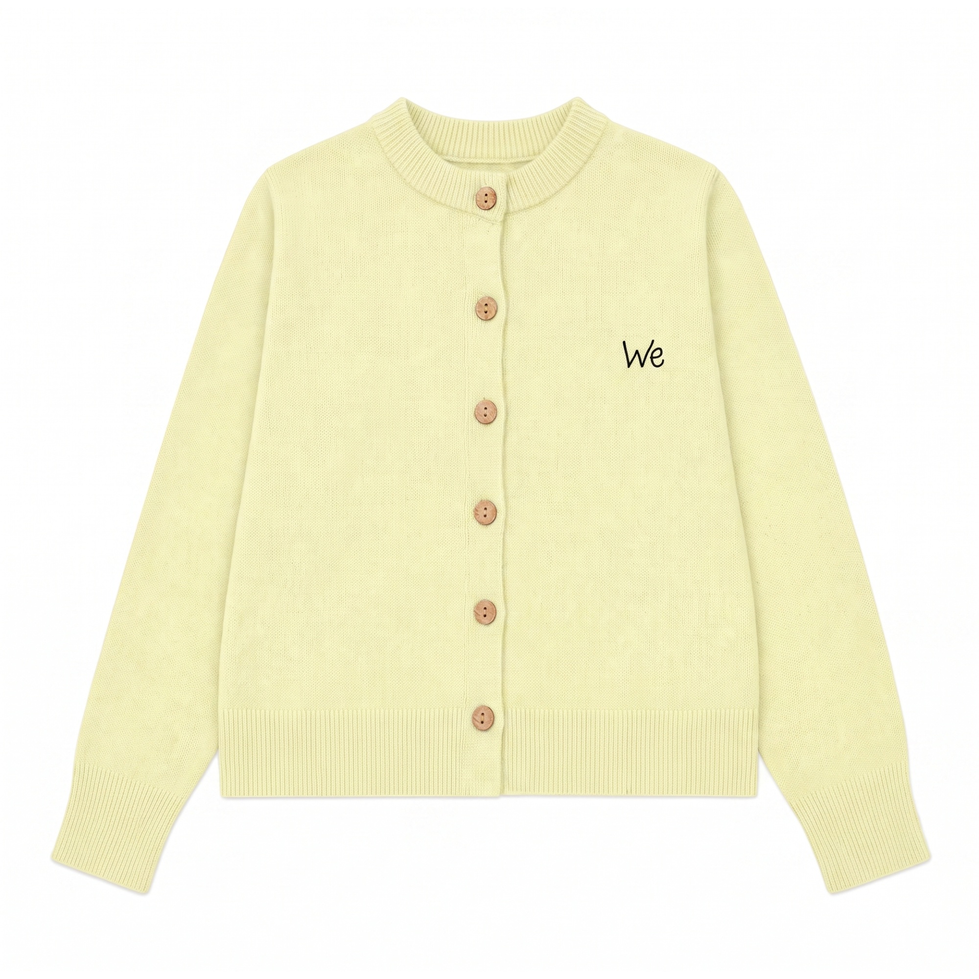 Yellow cardigan color candidate using the same flat-lay composition