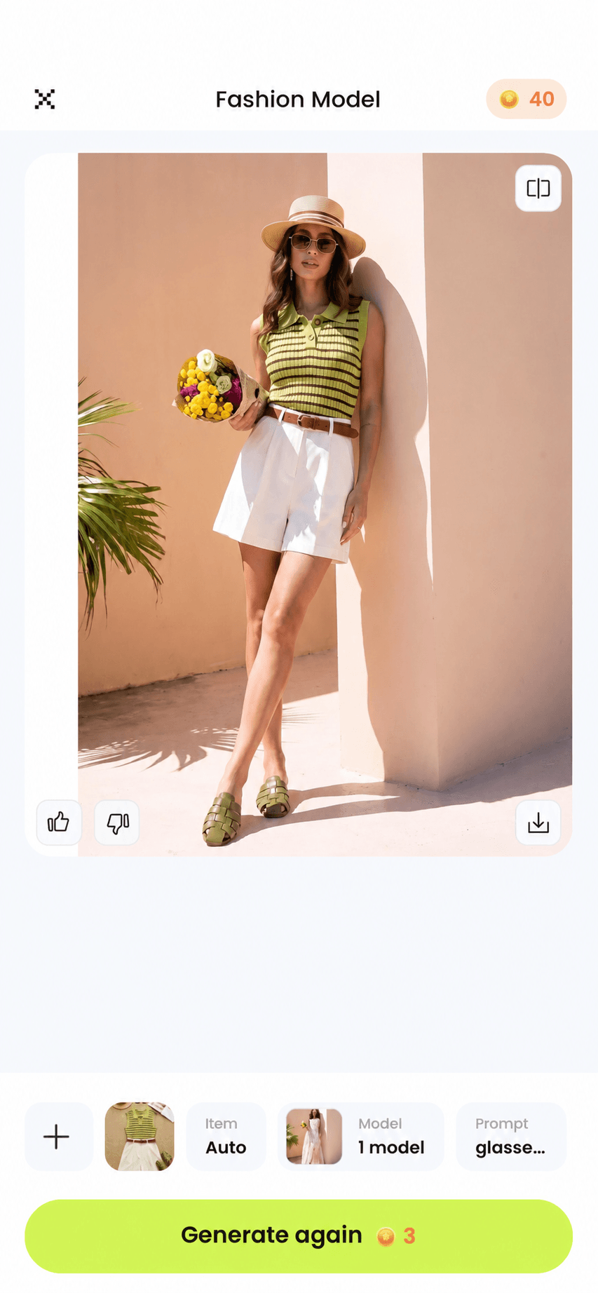 Completed Snappyit Fashion Model result on a phone
