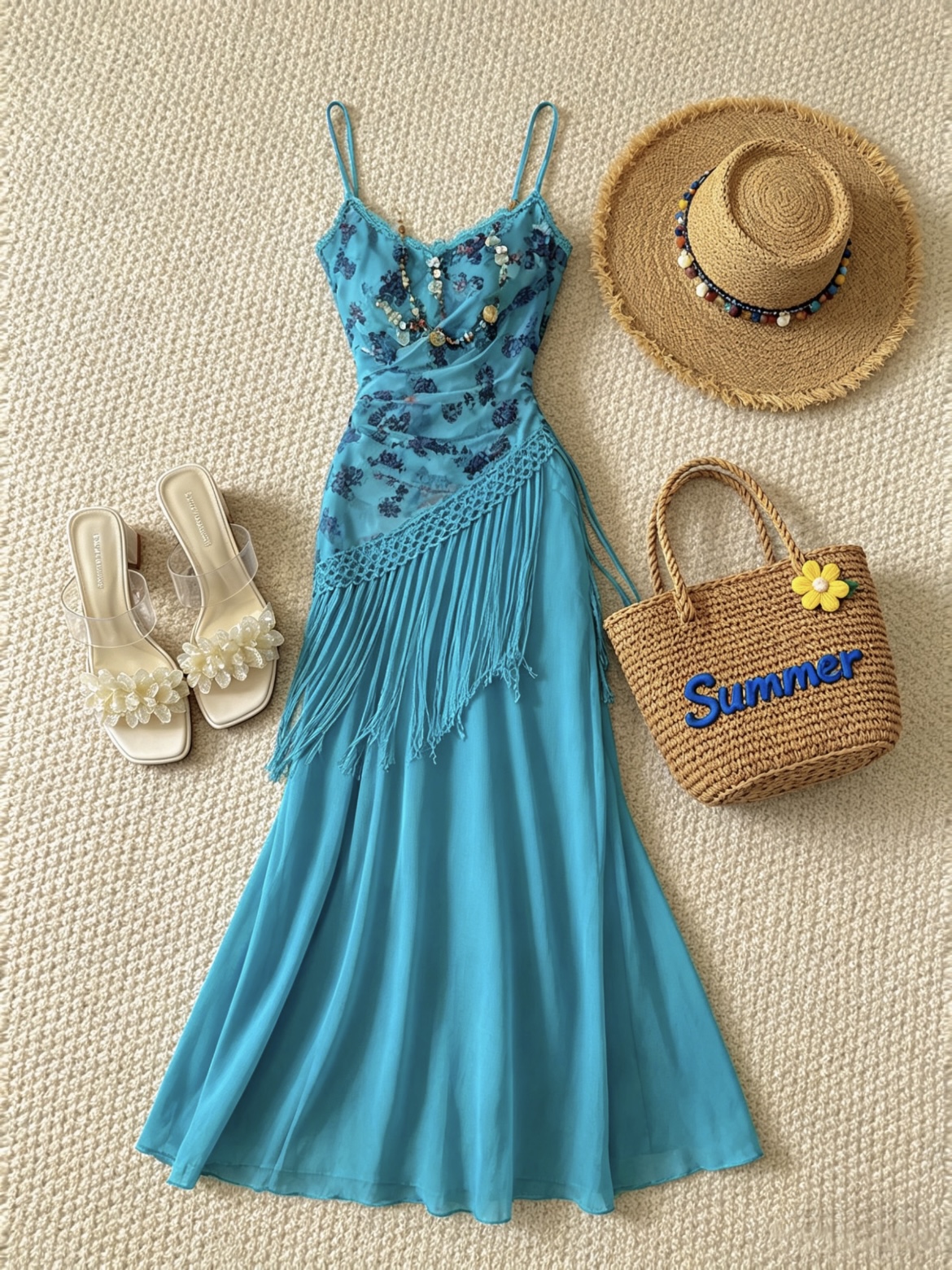 Blue beach outfit reference