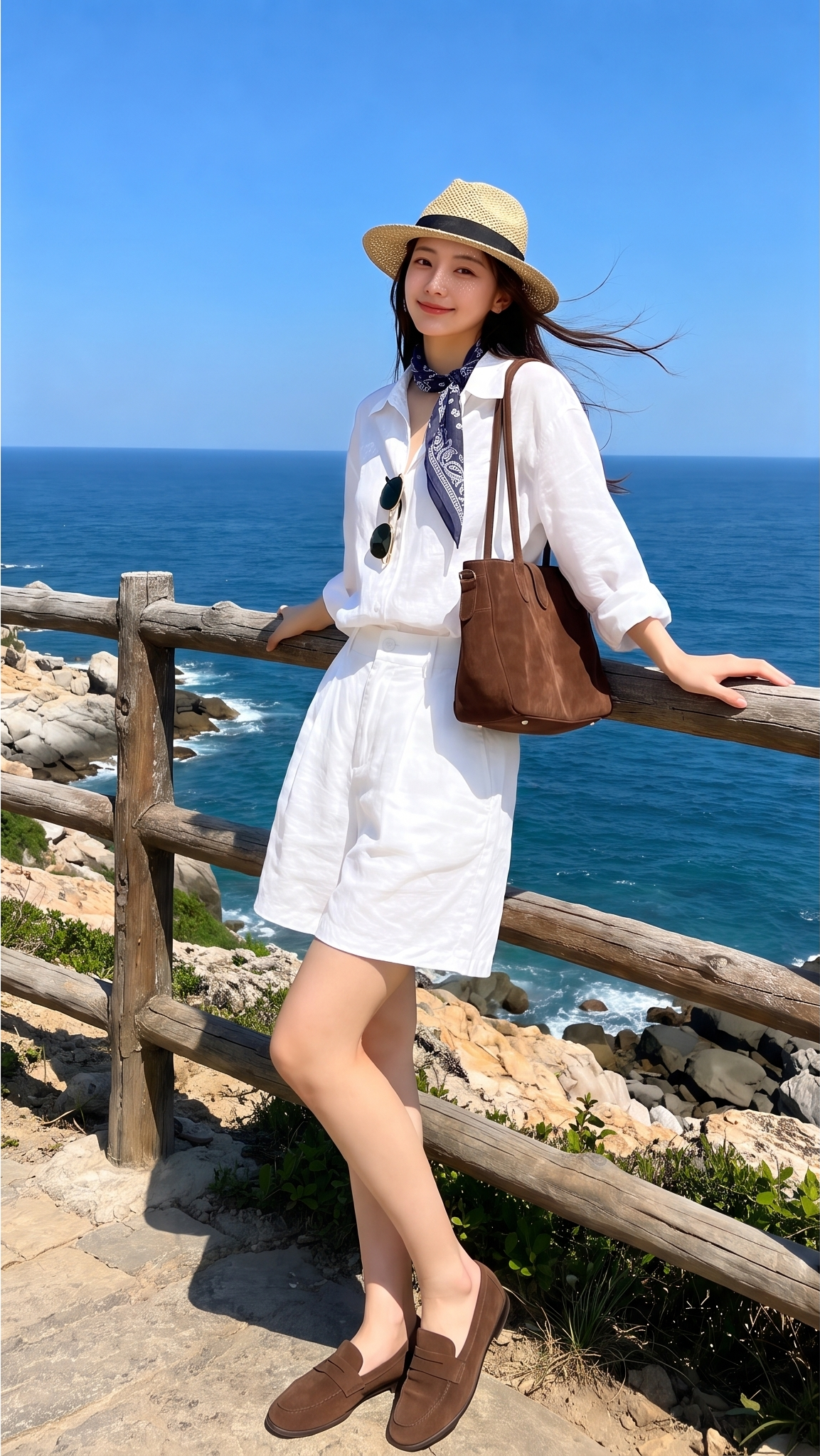 Generated preview of the white linen beach outfit