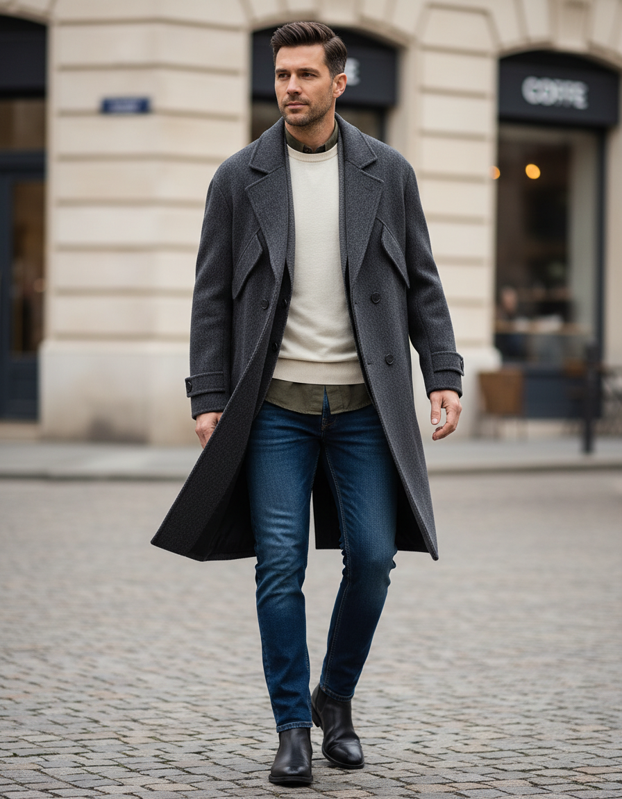 FASHN AI result for the men's gray long coat