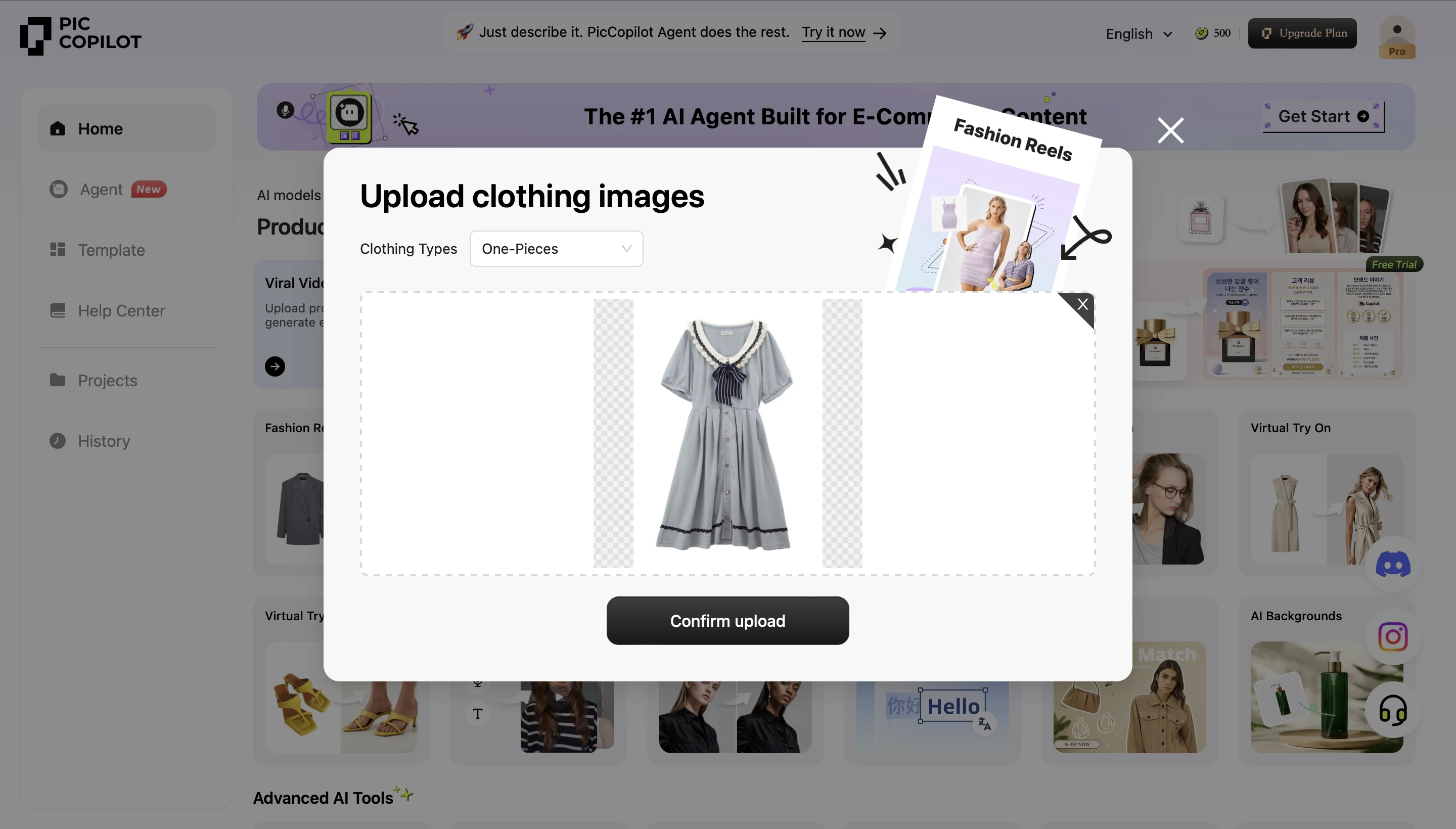 Pic Copilot upload page