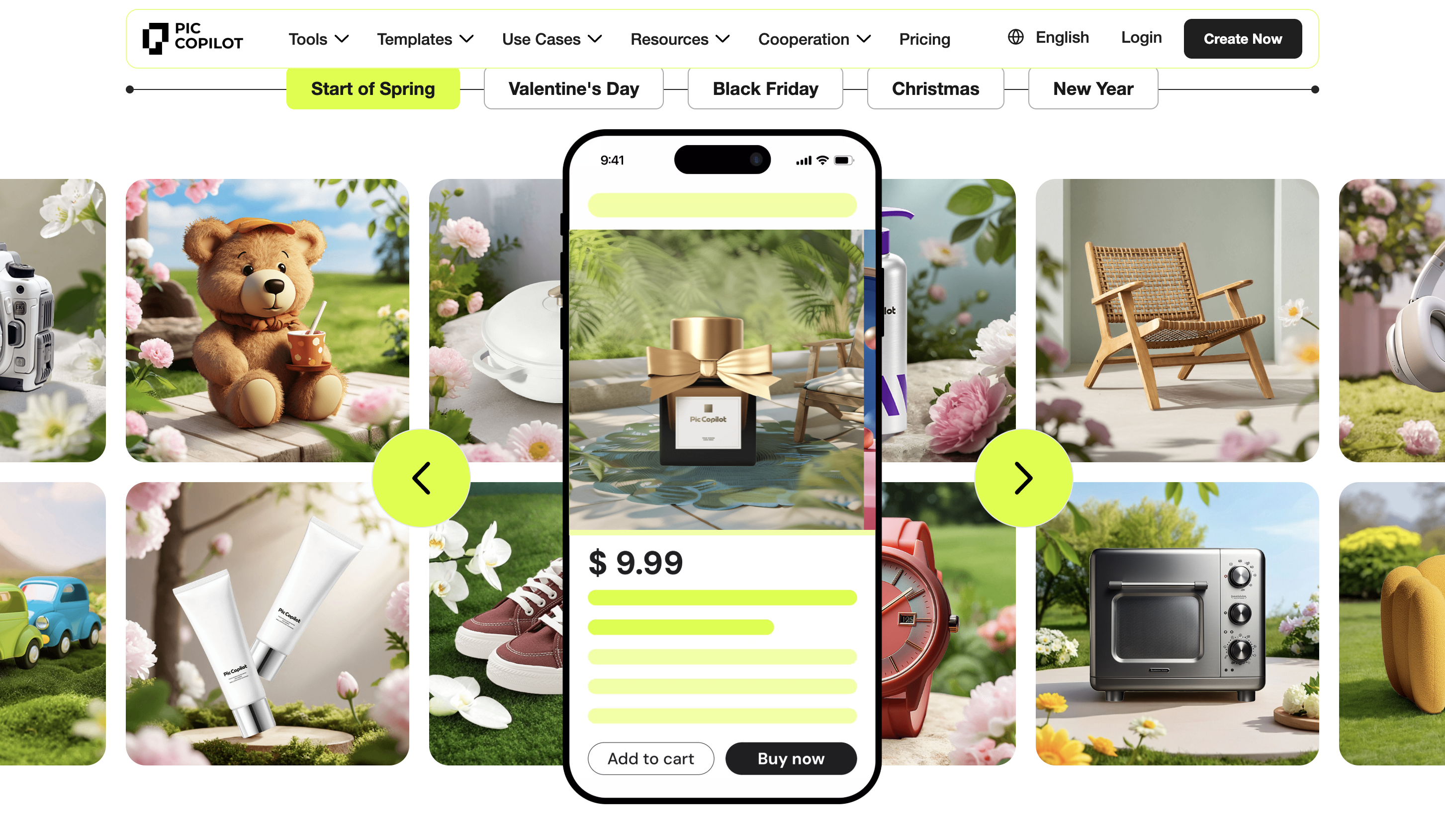 Pic Copilot interface showing 9:16 fashion video templates and batch processing