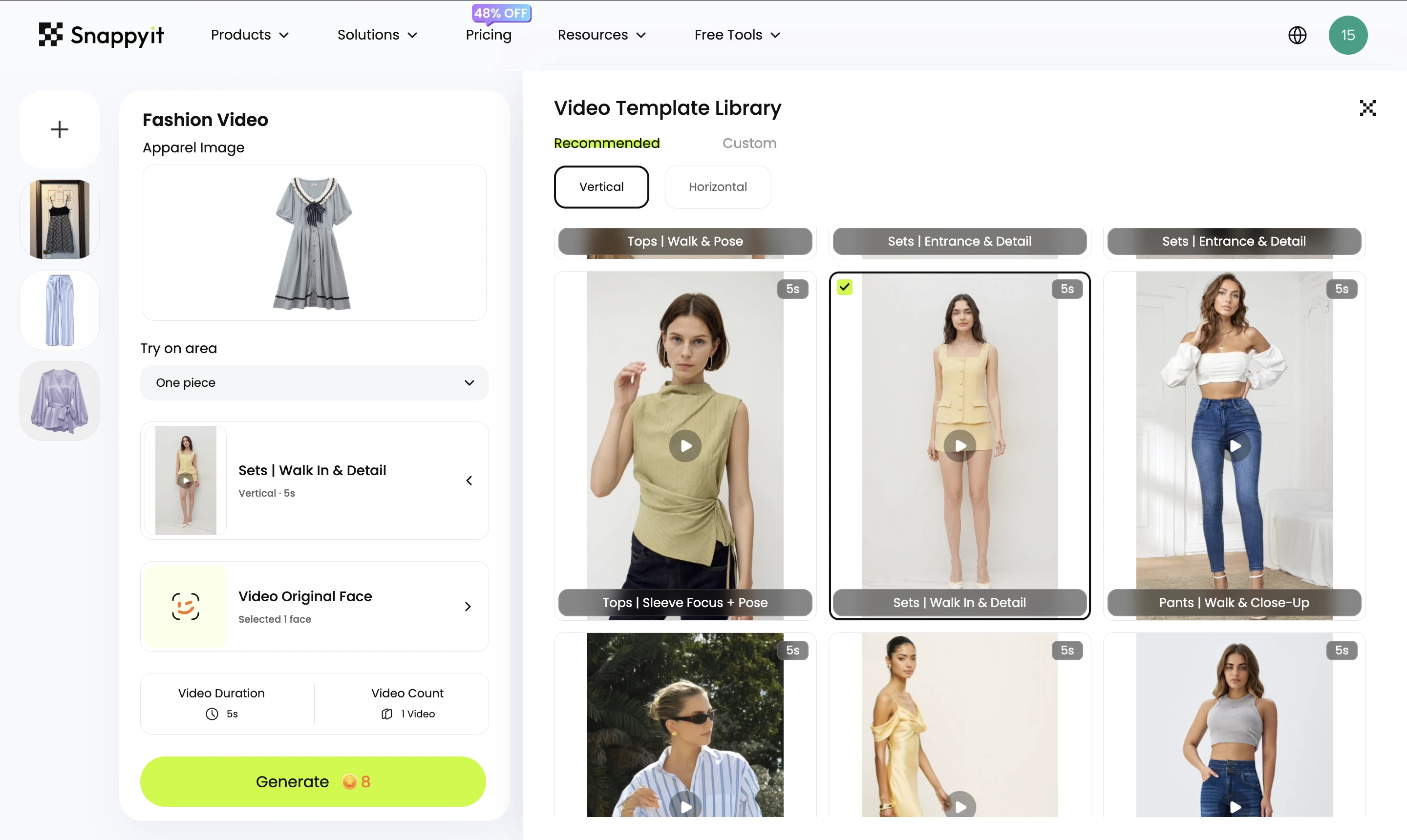 Snappyit video generation page