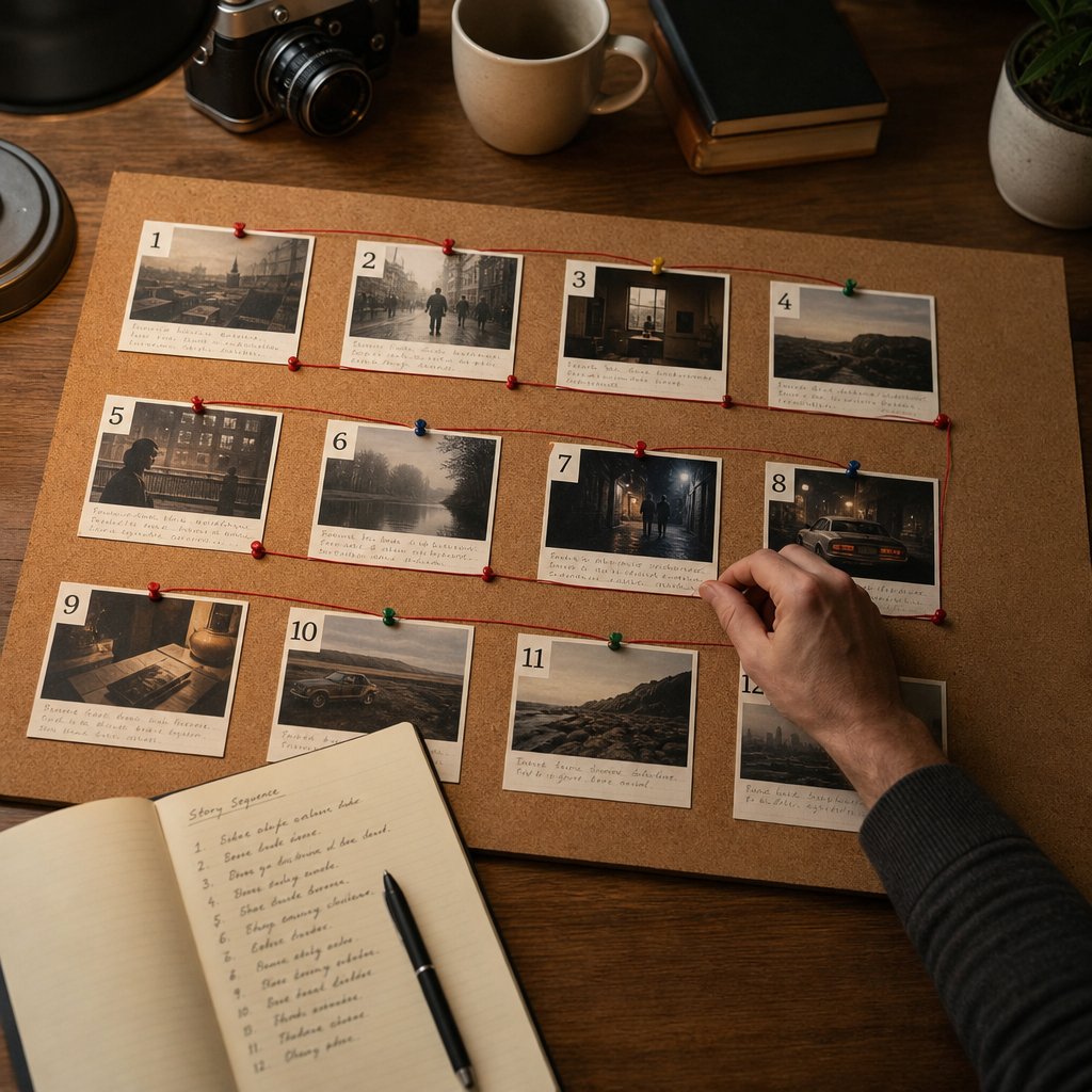 Planning your image sequence on a storyboard before editing saves hours of timeline rework
