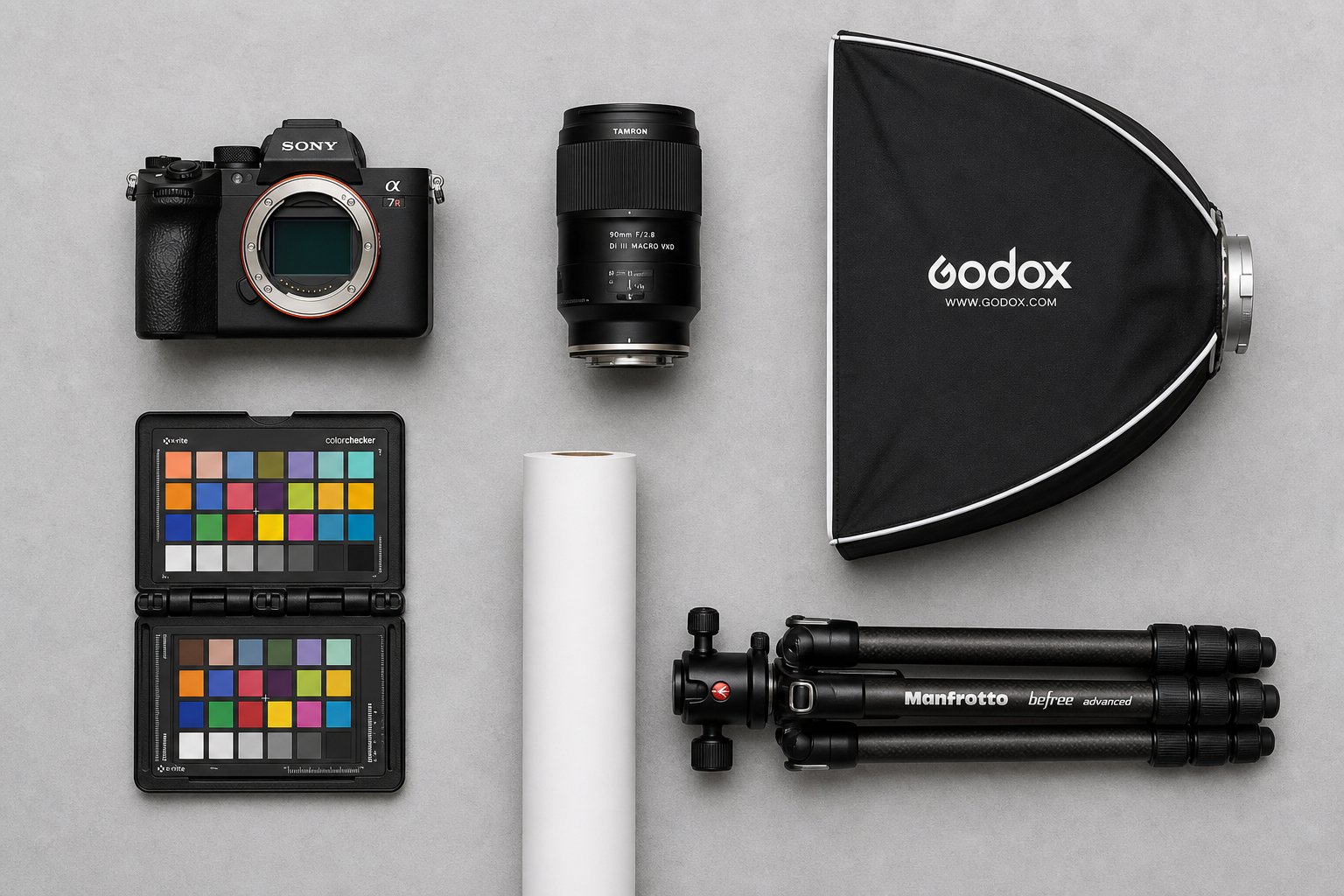 essential ecommerce product photography gear: camera, macro lens, softbox