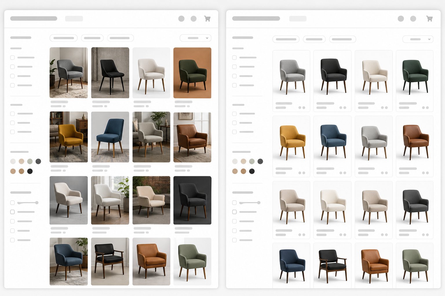 inconsistent catalog images versus a unified visual standard