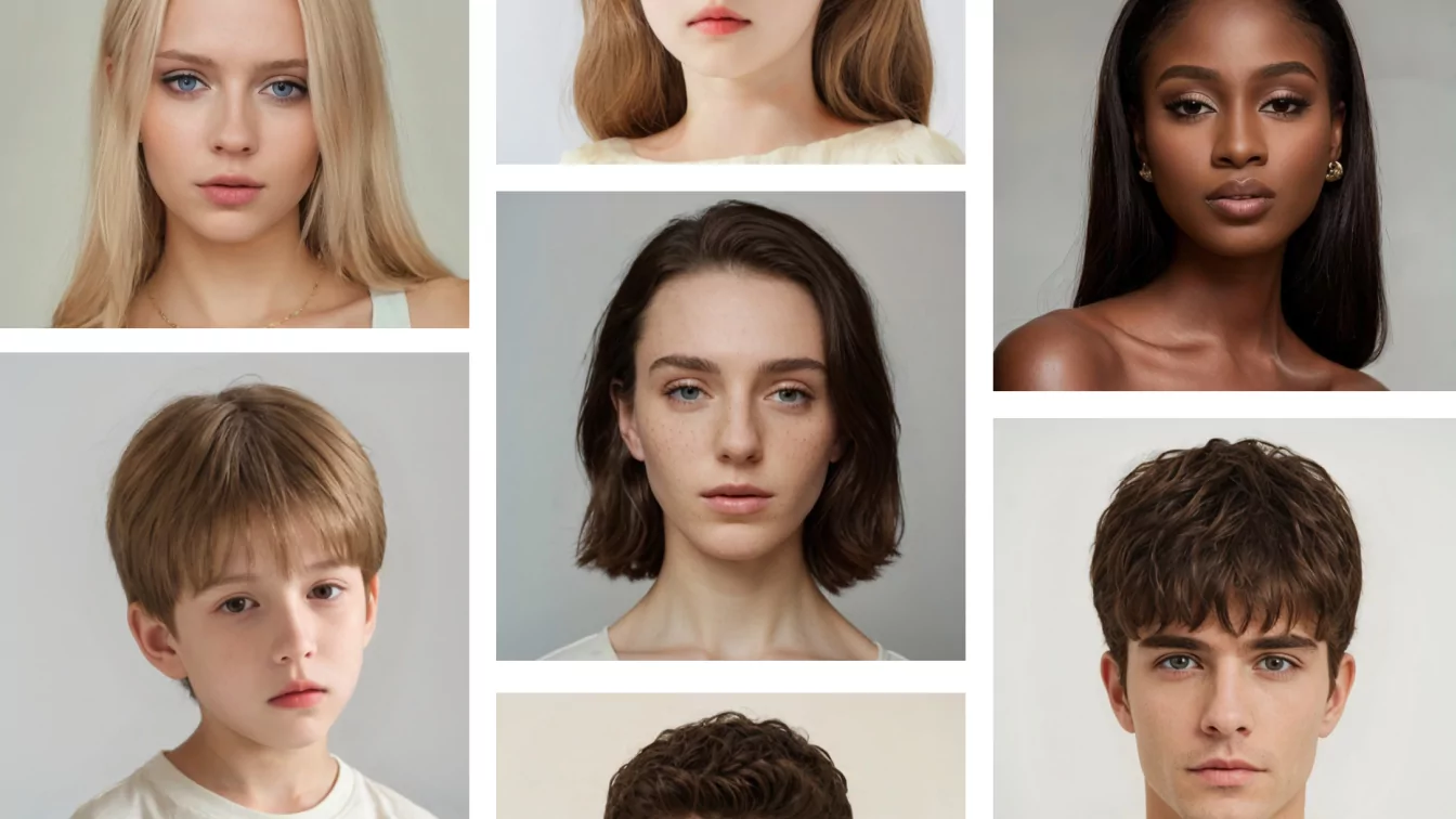Face model options for ecommerce product photos