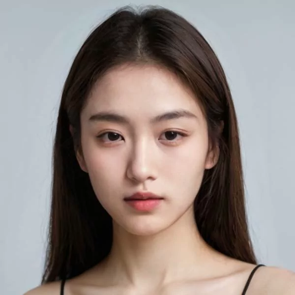 source face A for the face swap test, an east asian woman with long dark straight hair