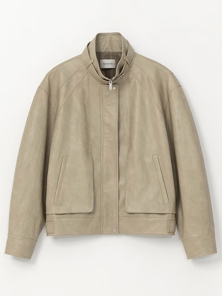 Beige zip jacket source product photo