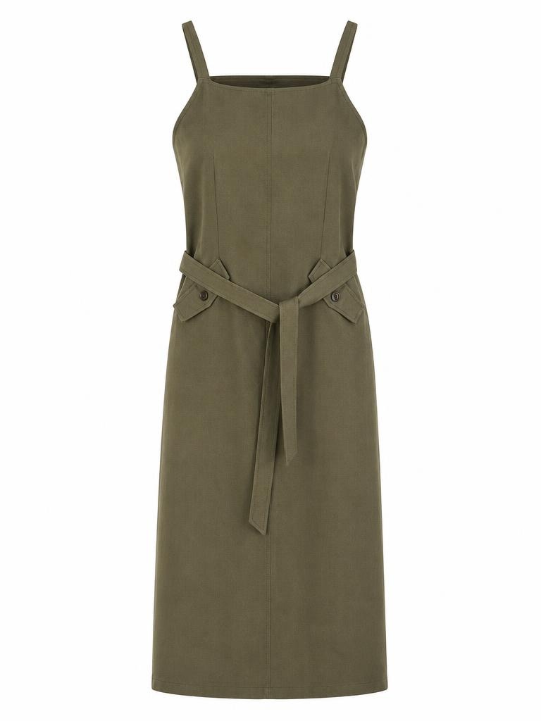 Diress ghost-mannequin-style result for the olive slip dress